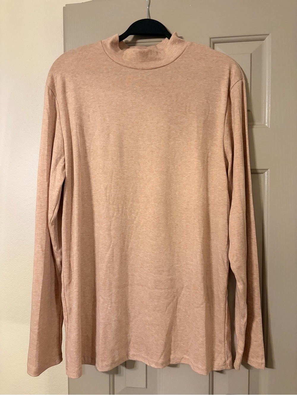 Men's Long Sleeve Mock Neck Shirt in Peach